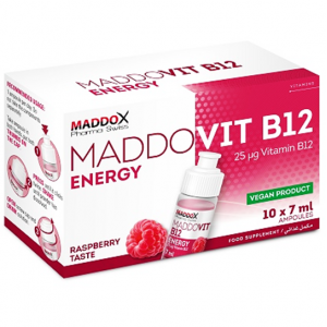 MADDOVIT B12 ENERGY 25 MCG ( VITAMIN B12 = CYANOCOBALAMIN ) 10 x 7 ML DRINKABLE AMPOULES